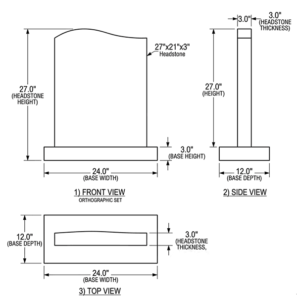 Red Granite Serpentine Headstone