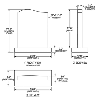 Red Granite Serpentine Headstone thumbnail