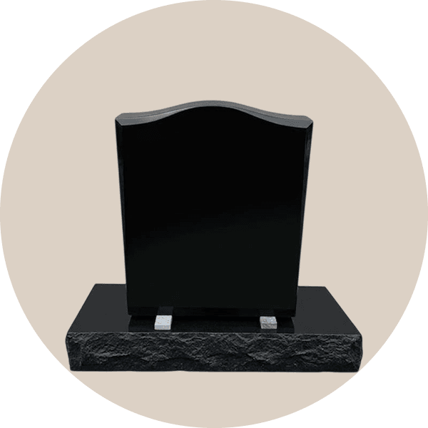 Black Headstone Grave Marker