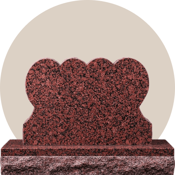 Imperial Red Double Heart Shape Headstone