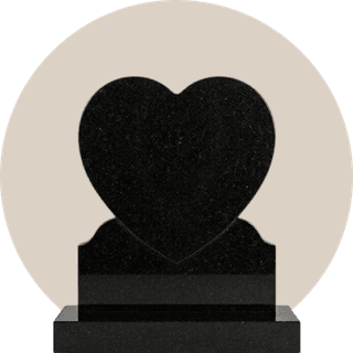 Black Granite Heart Headstone thumbnail