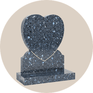 Black Granite Heart Headstone thumbnail