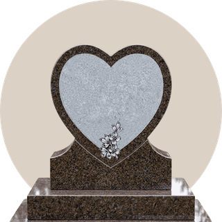 Brown Granite Heart Headstone thumbnail