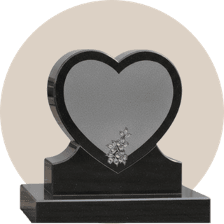 Brown Granite Heart Headstone thumbnail
