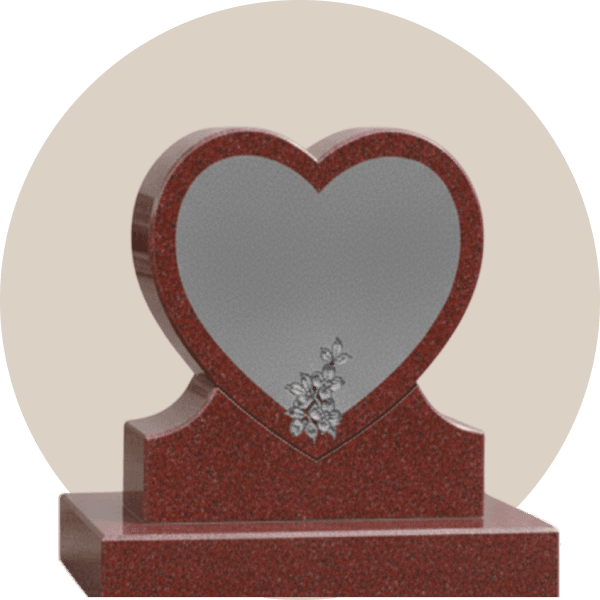 Brown Granite Heart Headstone