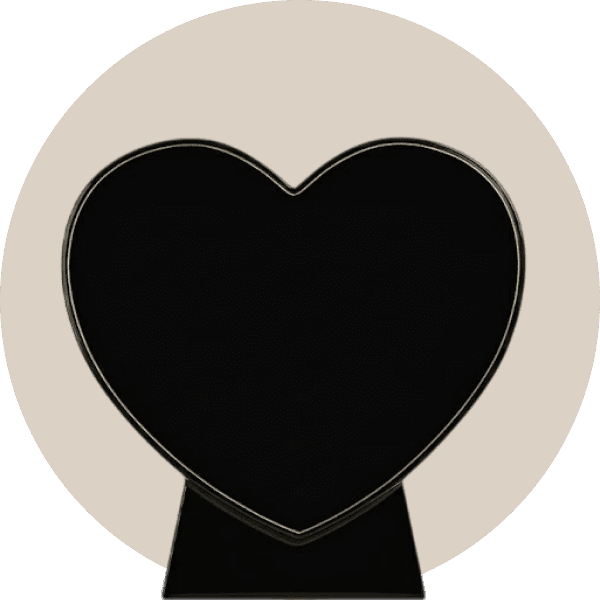Black Granite Heart Shape Headstone