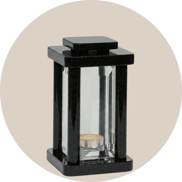 Black Granite Memorial Grave Lantern