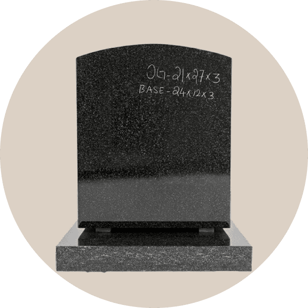 Regal Grey Pitched Edge Camber Top Headstone