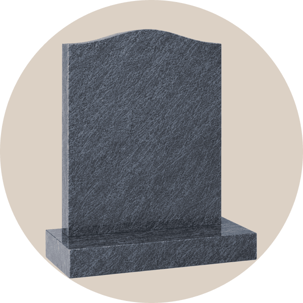 Polish Black Granite Classic Ogee Top Headstone
