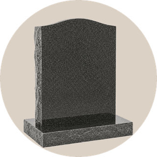 Polish Black Granite Classic Ogee Top Headstone thumbnail