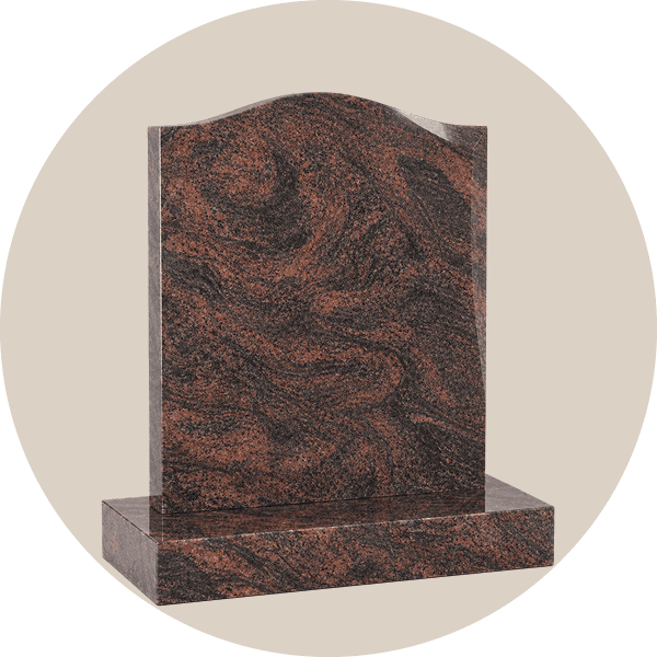 Polish Black Granite Classic Ogee Top Headstone
