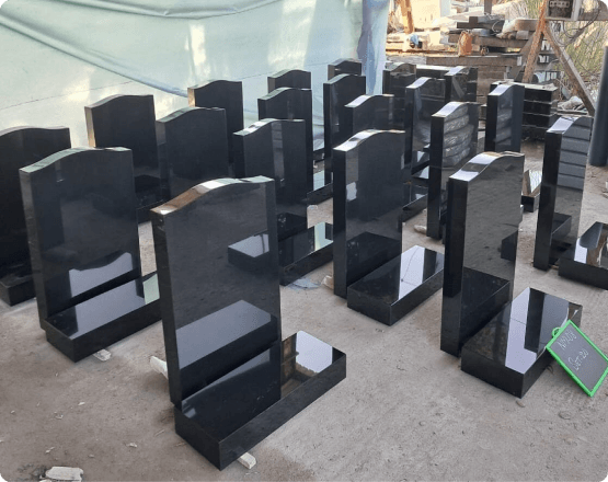 black granite headstones