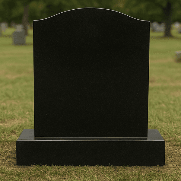 black ogee top headstone