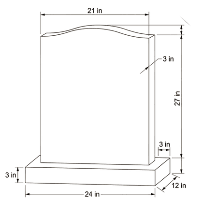 ogee top headstone cad
