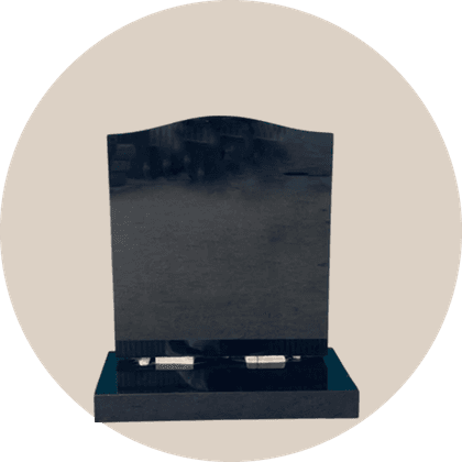 black granite ogee top headstone