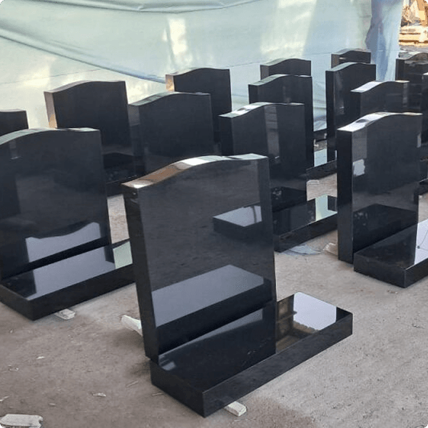 black granite ogee headstones