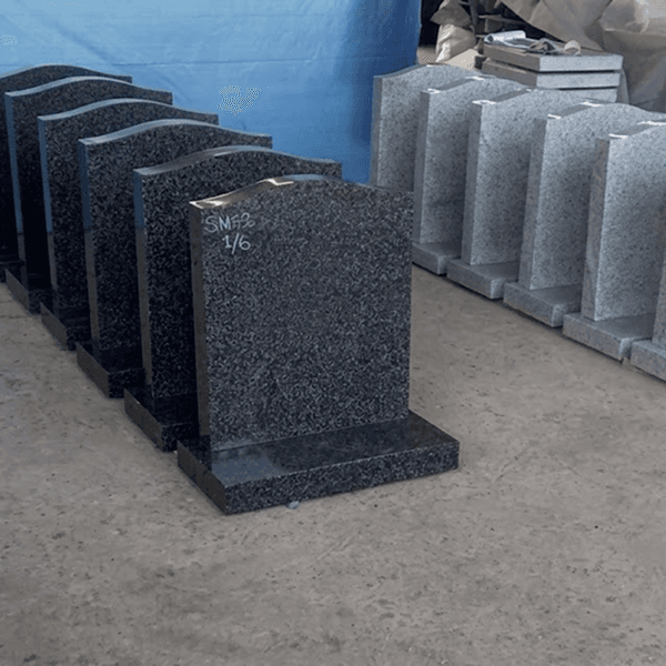 black and grey ogee headstones